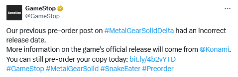 Американский магазин раскрыл дату релиза Metal Gear Solid Delta: Snake Eater