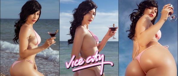 Посмотрите на сексуальный косплей на девушки с обложки Grand Theft Auto: Vice City